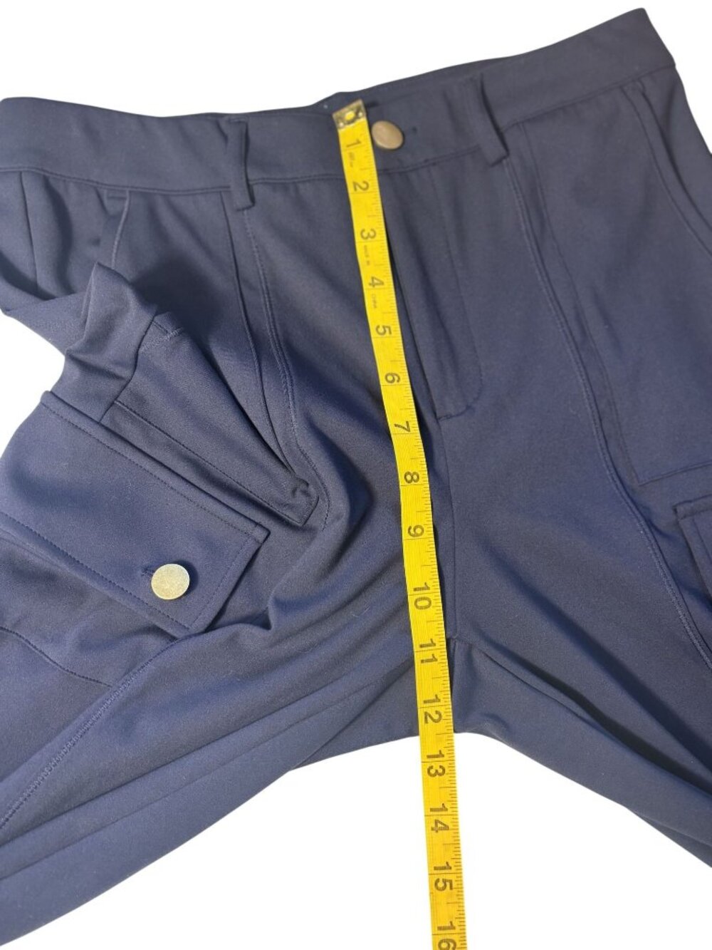 Navy DayStretch High Waisted Zipper Pockets Solid Slim Hiking Size M Cargo Pants - Picture 9 of 14